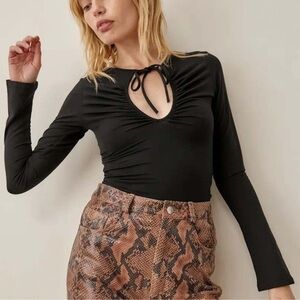 Reformation Black Leana Top S